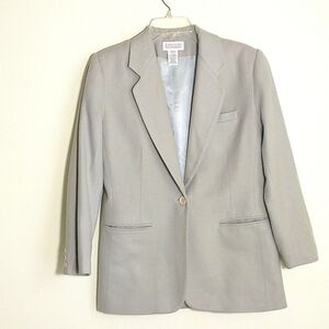 Lands End wool cashmere blend single button Blazer light blue and gray. 6P.